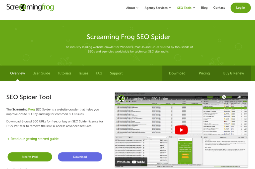 Screen di Screaming Frog, settembre 2024