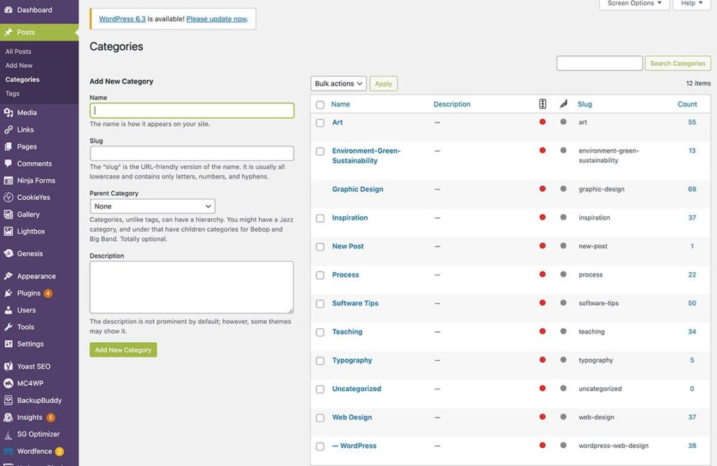 Categorie WordPress